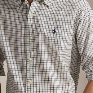 Polo by Ralph Lauren White, Red & Navy Check Button-Down Shirt Size L